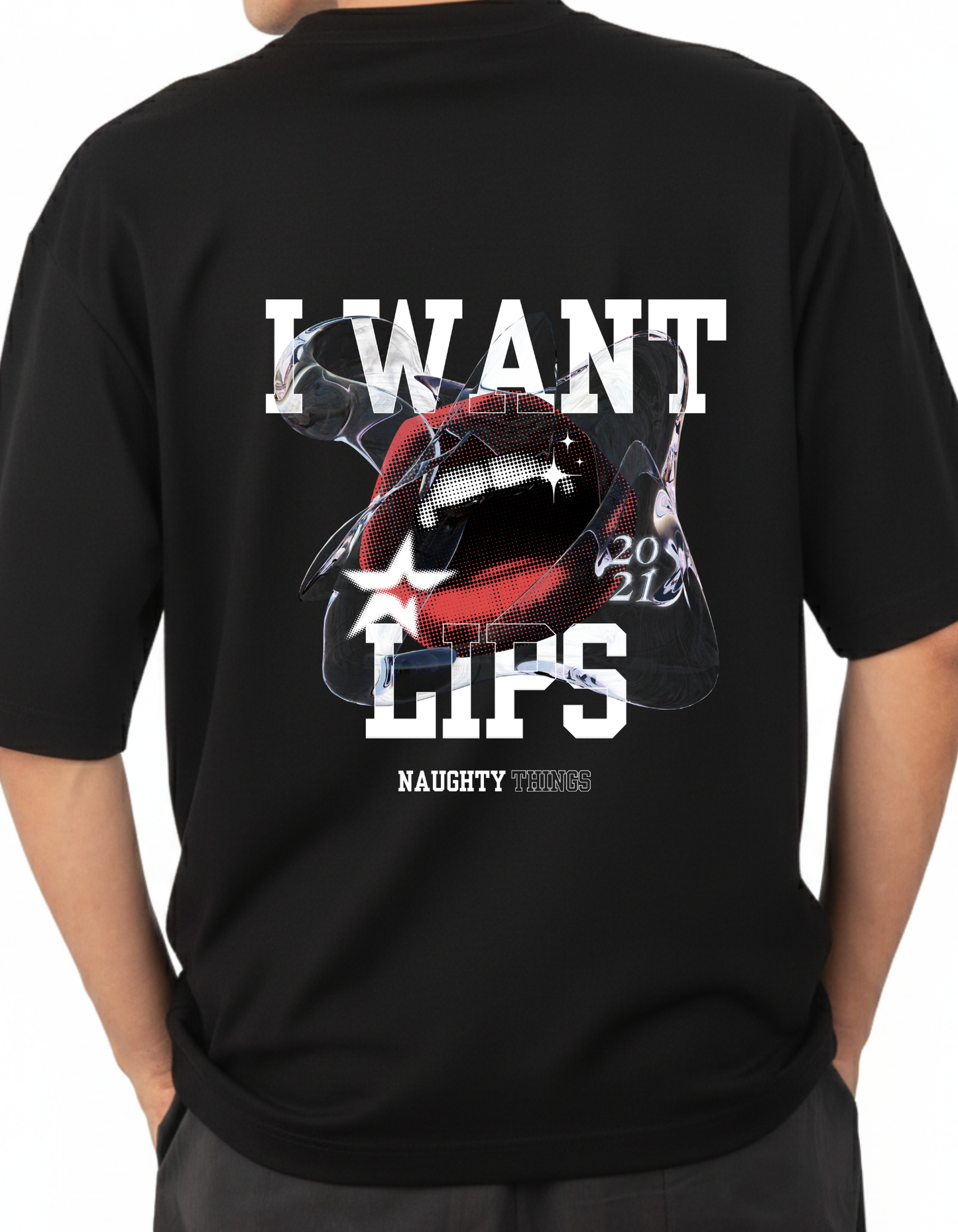 I WANT LIPS - Unisex Oversized T-Shirt