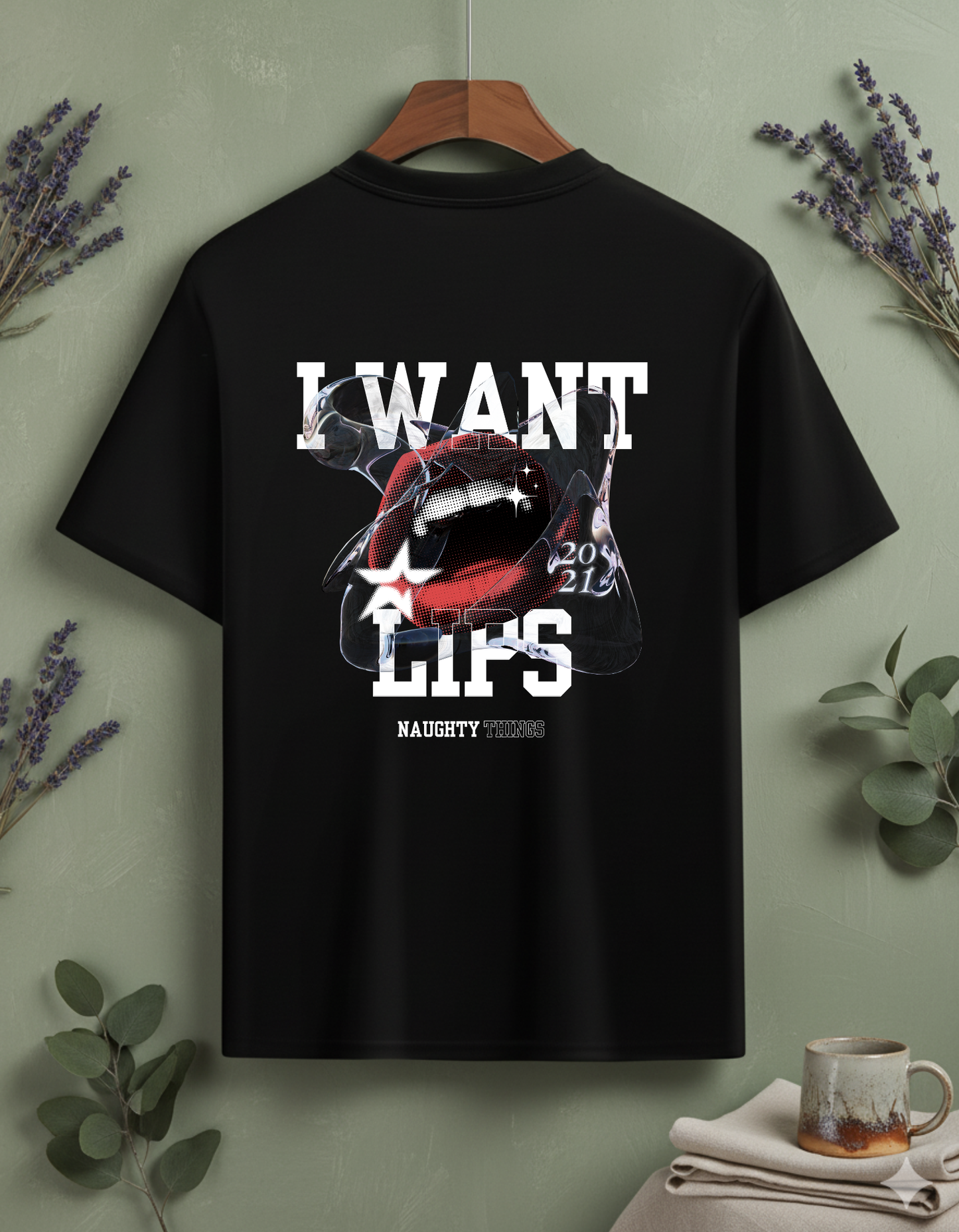 I WANT LIPS - Unisex Oversized T-Shirt