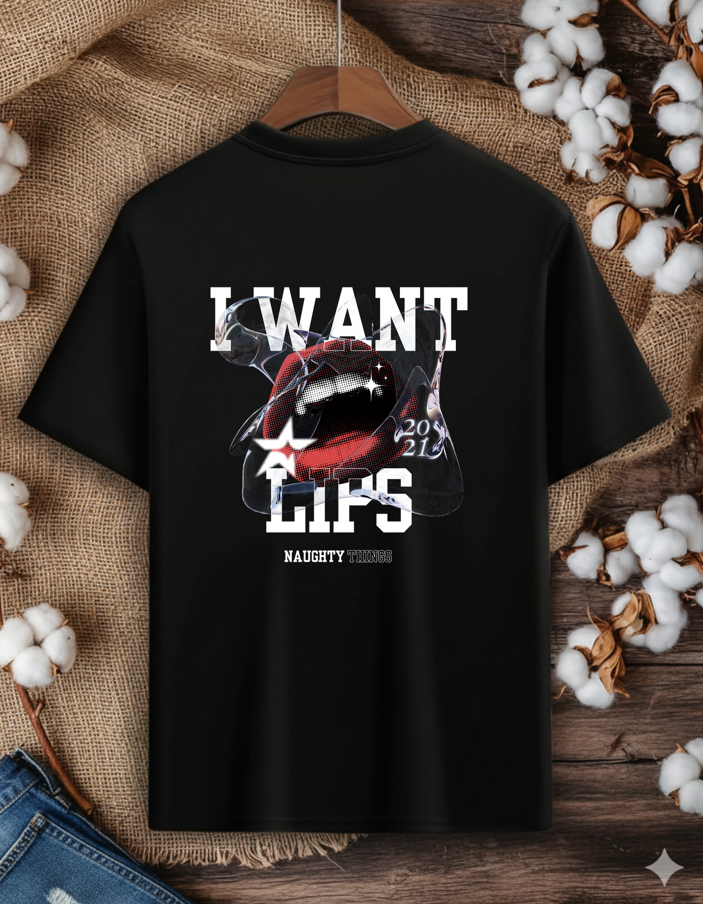 I WANT LIPS - Unisex Oversized T-Shirt